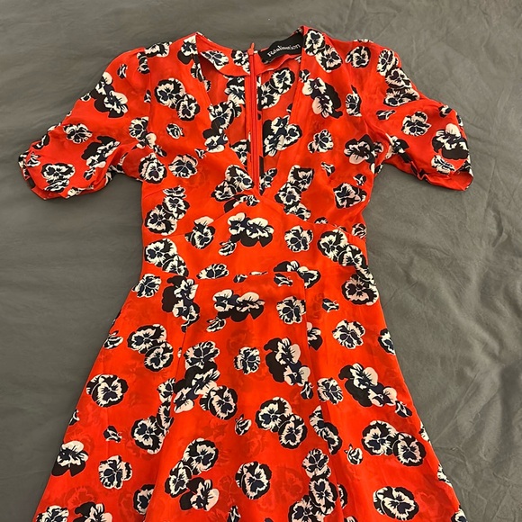 Realization Par Ozzie Red Silk Mini Dress - Picture 4 of 6